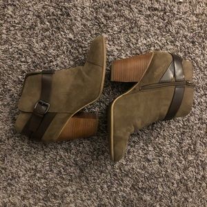 Brown heeled booties